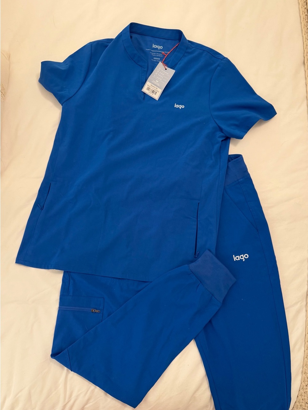 NWT Lago Royal Blue Scrub Set
